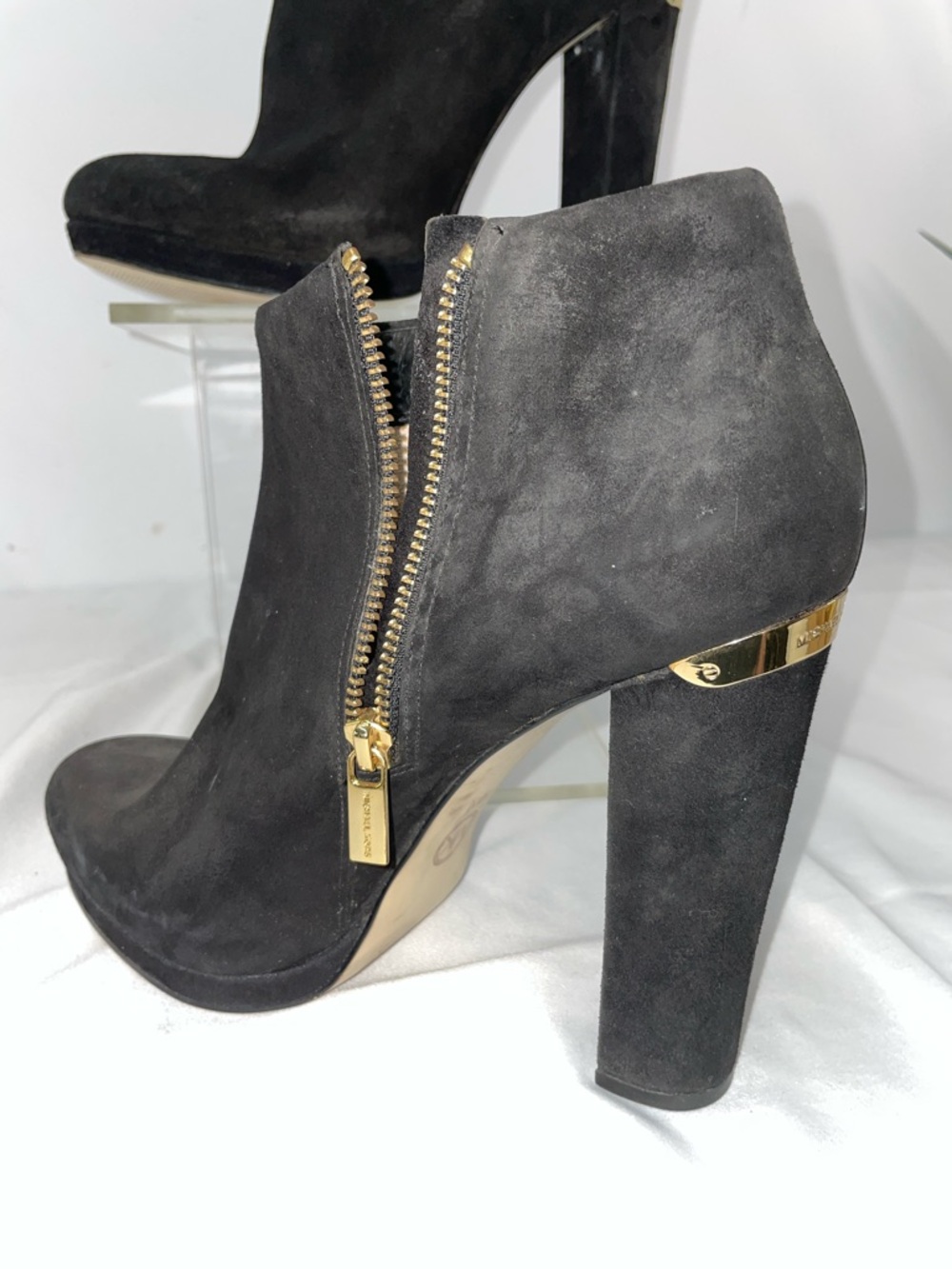 MICHAEL KORS HAVEN PLATFORM ANKLE BOOTIES IN BLACK SUEDE FTL-04-058 - Picture 7 of 10